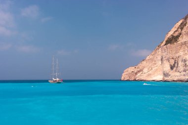 Yunanistan 'ın Zakynthos Adası' ndaki Navagio Plajı
