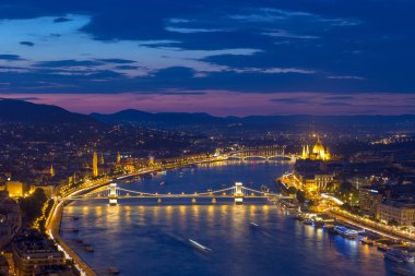 Budapeşte 'nin havadan görünüşü, hungary