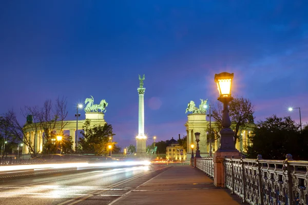 Hősök tere Budapest, Magyarország — Stock Fotó