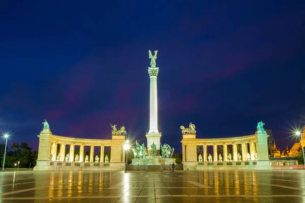 Hősök tere Budapest, Magyarország — Stock Fotó