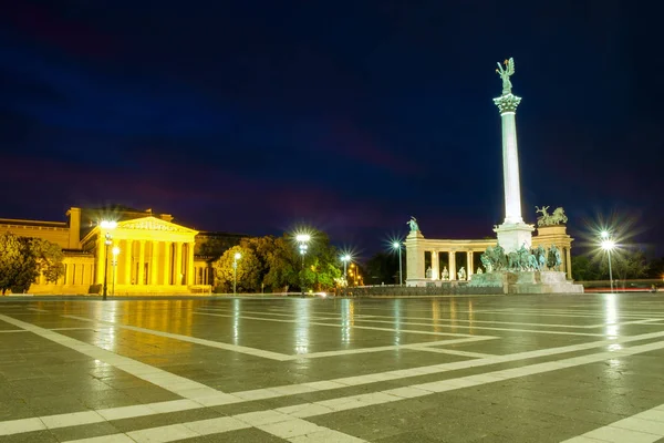 Hősök tere Budapest, Magyarország — Stock Fotó