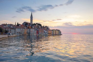Rovinj, güzel gün batımı