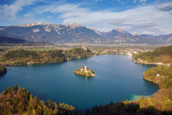Vista panorámica del lago Bled, Eslovenia —  Fotos de Stock