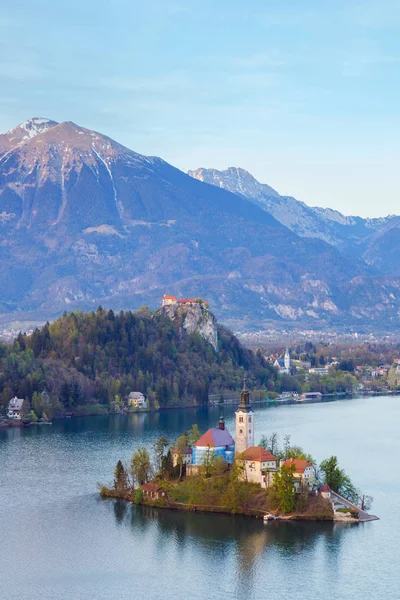 Hermosa Vista Panorámica Del Lago Bled Eslovenia Europa —  Fotos de Stock