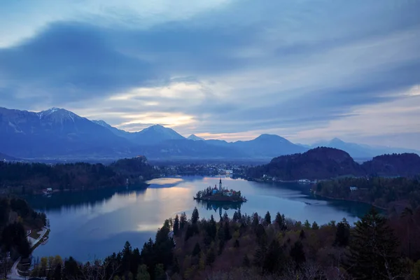 Schöner Panoramablick Auf Den Blutigen See Slowenien Europa — Stockfoto