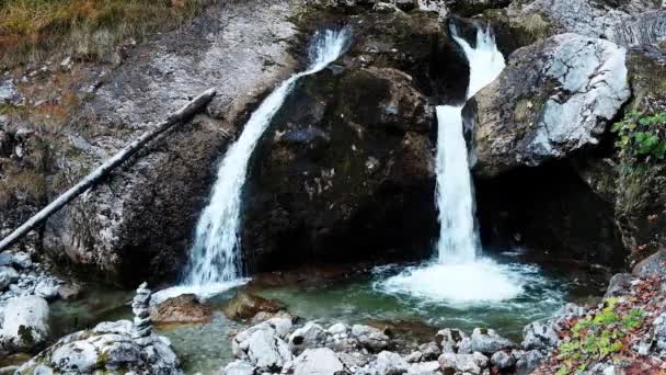 Cascade Kuhfluchtwasserfall Farchant Garmisch Partenkirchen Bavaria Germany — Stock Video