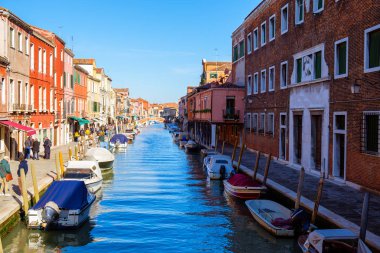 Murano, İtalya - 16 Kasım 2017: Ada murano Sonbahar sezonu Venedik İtalya 