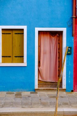 Burano Adası, Venedik, İtalya 'da renkli bir ev.