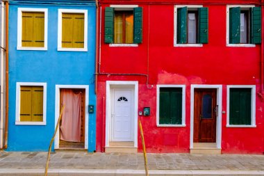 Burano Adası, Venedik, İtalya 'da renkli bir ev.