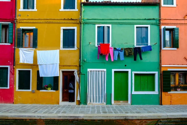 Barevný Dům Ostrově Burano Benátky Itálie — Stock fotografie