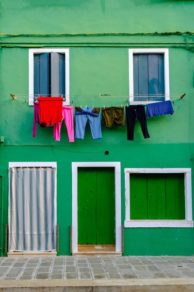 Casa Colorida Ilha Burano Veneza Itália — Fotografia de Stock