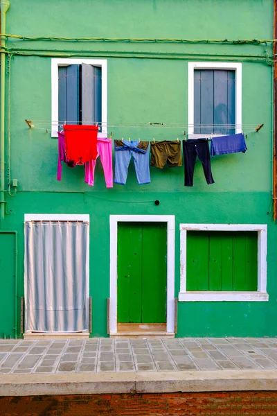 Casa Colorida Ilha Burano Veneza Itália — Fotografia de Stock