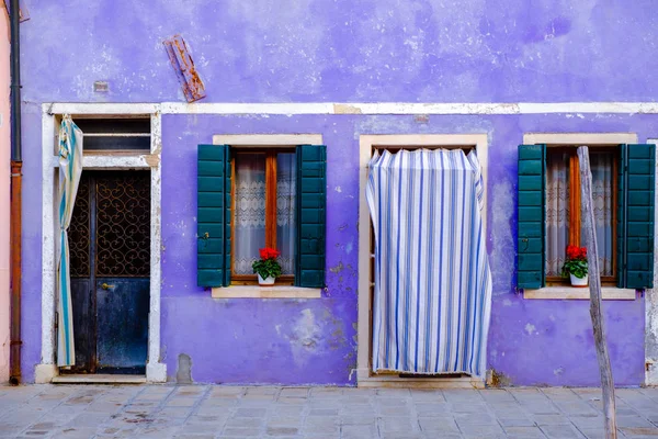 Barevný Dům Ostrově Burano Benátky Itálie — Stock fotografie