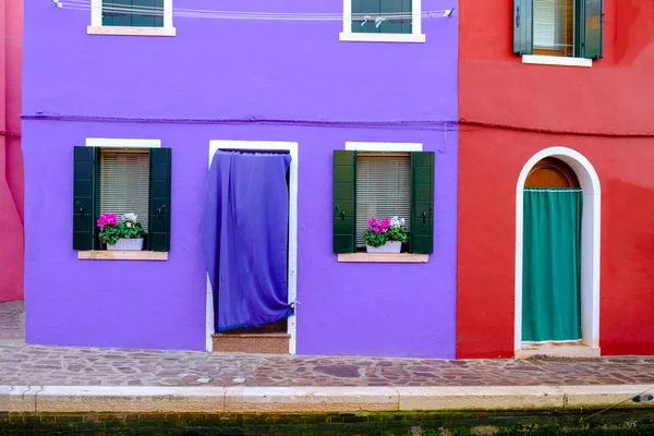 Barevný Dům Ostrově Burano Benátky Itálie — Stock fotografie