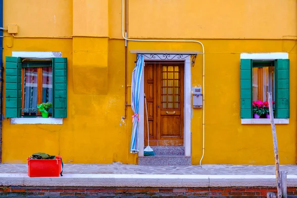 Barevný Dům Ostrově Burano Benátky Itálie — Stock fotografie