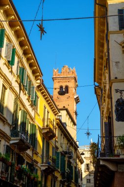 Verona, Veneto bölgesinin İtalya güzel Eski sokaklar.