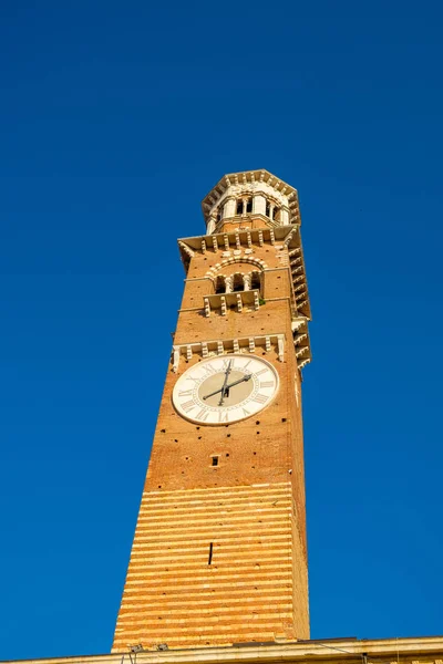 Torre Dei Lamberti Tour Horloge Sur Piazza Delle Erbe Vérone — Photo