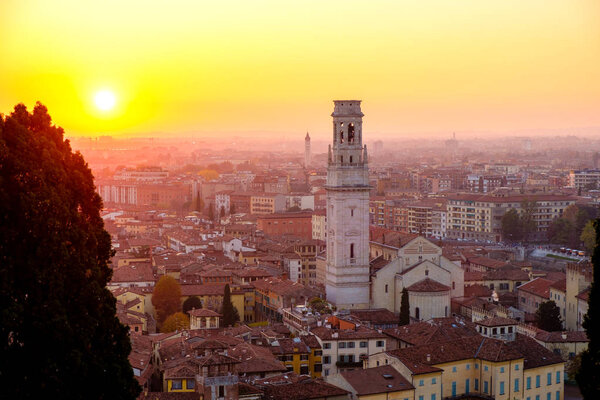 Panoramic view of the City of Verona, Italy