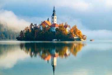 Sisli sonbahar sabahında Göl Kanadı