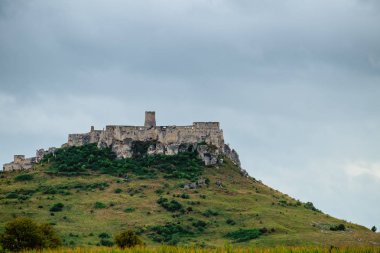Spissky Hrad. Orta Avrupa 'daki Spis Şatosu Slovakya.