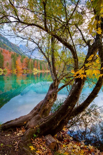 Lago Fusine - Lago di Fusine - no norte da Itália, nos Alpes . — Fotografia de Stock