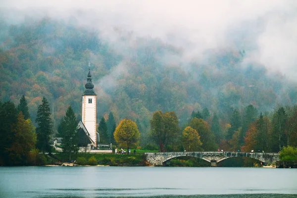 Lago Bohinj no Parque Nacional Triglav, Eslovênia — Fotografia de Stock