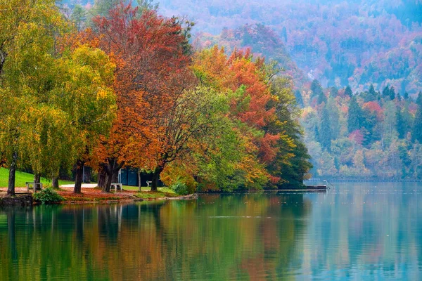 秋天在布莱德湖 — 图库照片