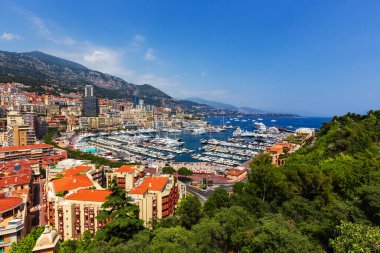 Monte Carlo, Monaco, Cote d 'Azur, Avrupa' da güzel panoramik manzara