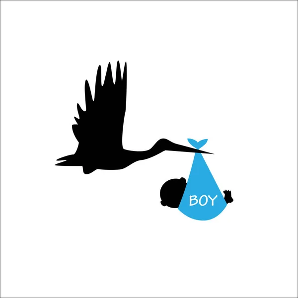 Baby boy bejelentés illusztráció — Stock Vector