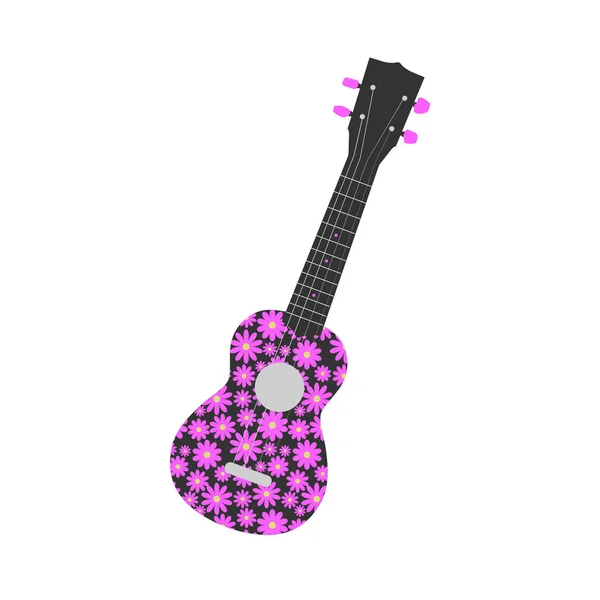 Pink Ukulele Illustration — Stock Vector