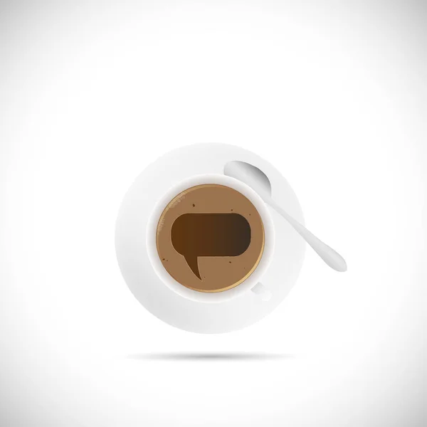 Café tasse Chat bulle Illustration — Image vectorielle