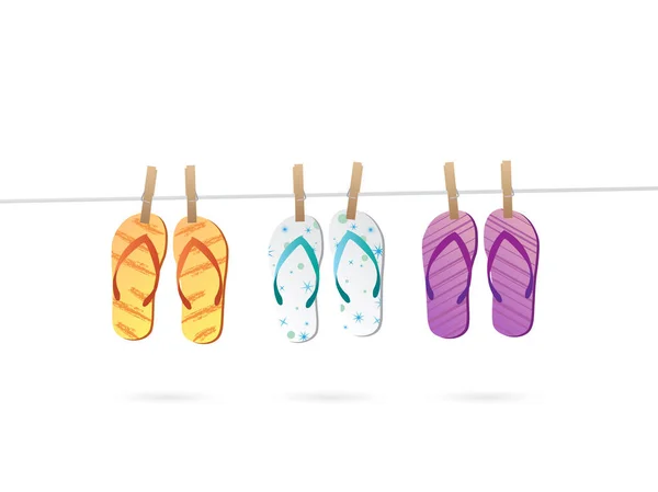 Hanging Sandals Illustration — Stock Vector