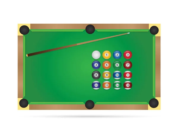 Pool Table Illustration — Stock Vector