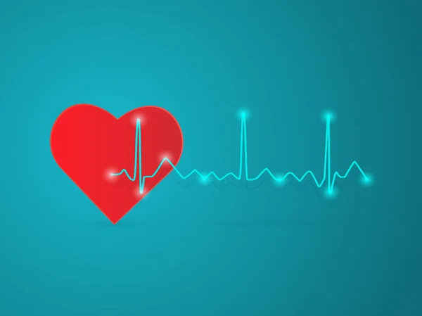 Illustrazione dell'onda cardiaca — Vettoriale Stock