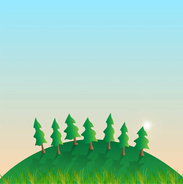 Green Hill illustratie — Stockvector