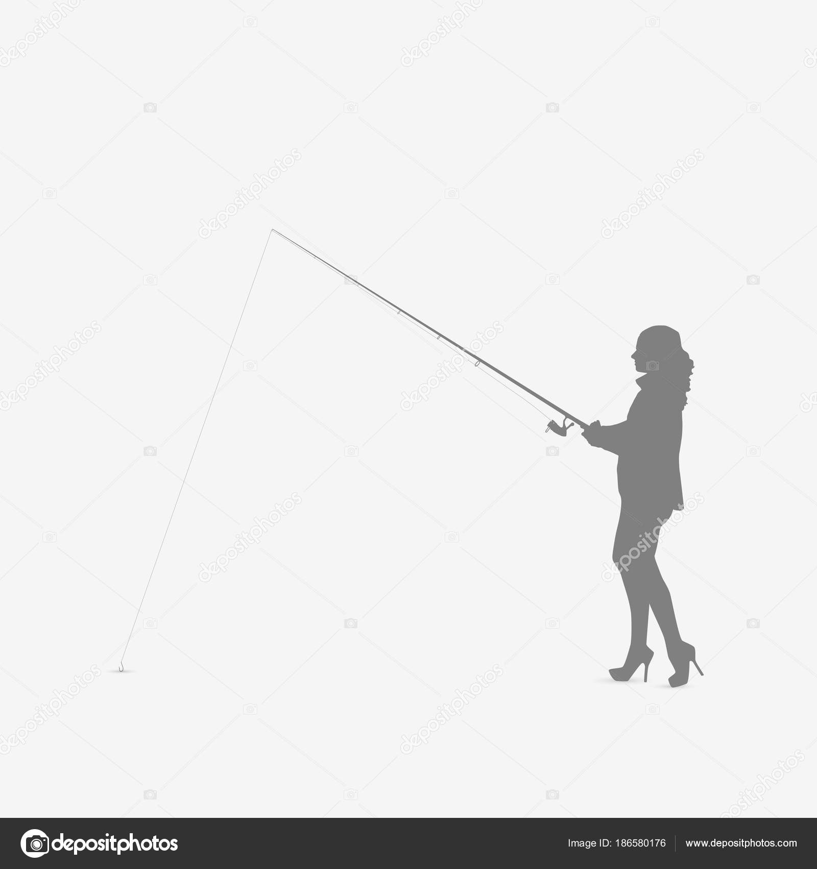 Woman Fishing Stock Vector by ©nmarques74 186580176