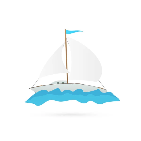 Zeilboot illustratie — Stockvector