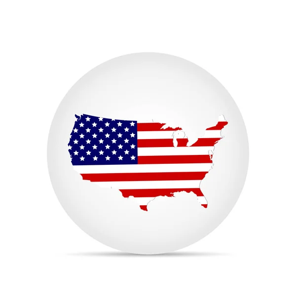 USA Map Button Illustration — Stock Vector