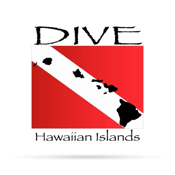 Dive Hawaii Illustration — Stock Vector