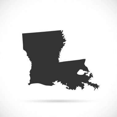 Louisiana harita illüstrasyon