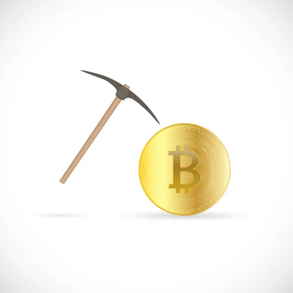 Illustration zum Bitcoin Mining — Stockvektor