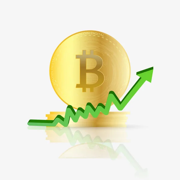 Bitcoin crescente ilustração — Vetor de Stock