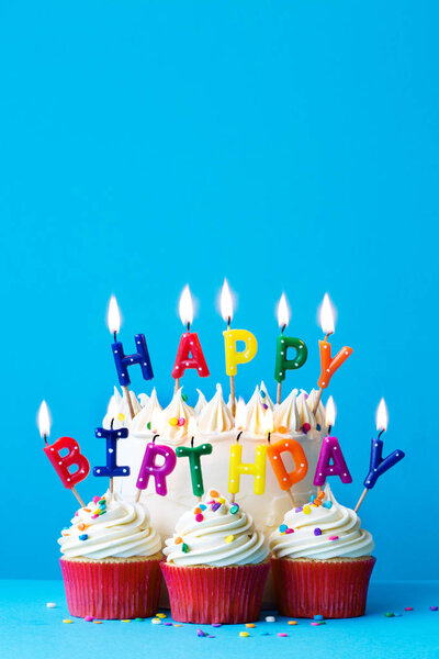 Happy birthday candles — Stock Photo, Image