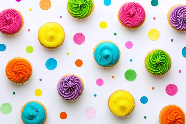 다채로운 컵 케이크 배경 — 스톡 사진