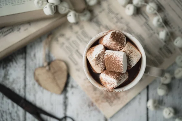 Cioccolata calda con marshmallow — Foto Stock