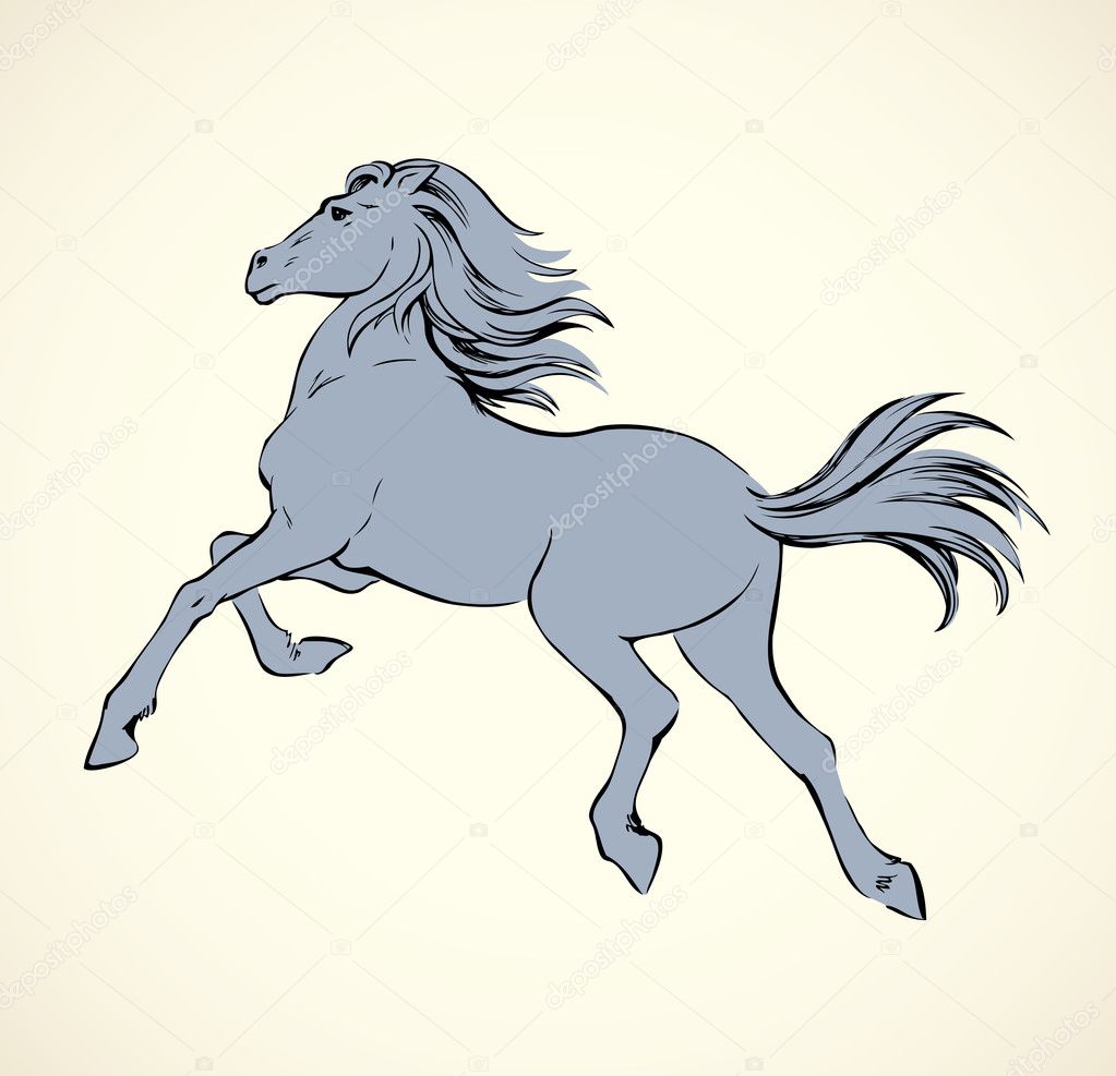 Cheval Cabré Dessin De Vepktorny Image Vectorielle