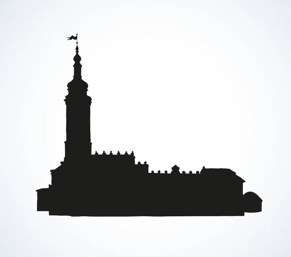 Стародавні львівської ратуші. Вектор міський пейзаж — стоковий вектор