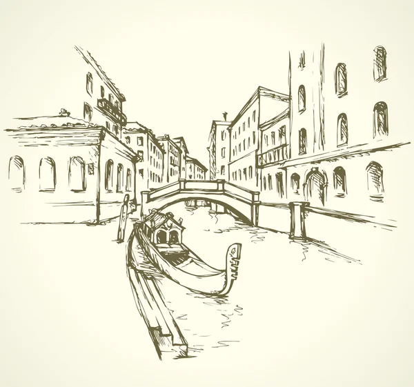 Venedig. Vektorstadtbild — Stockvektor