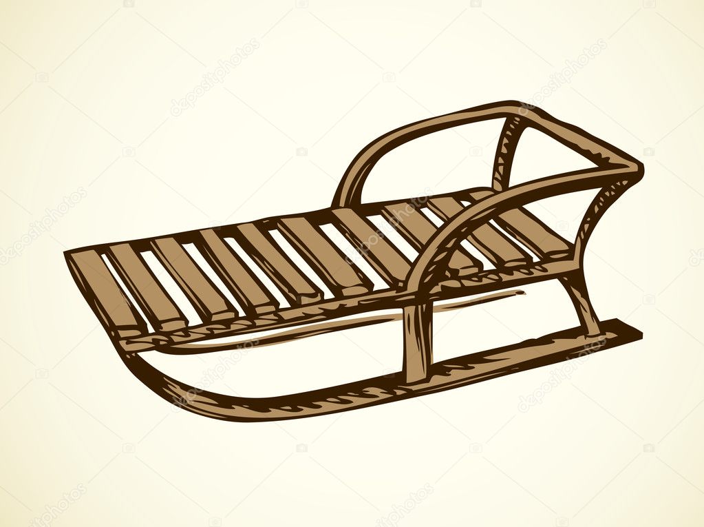 Sledge. Dibujo vectorial vector, gráfico vectorial © Marinka imagen 125638902