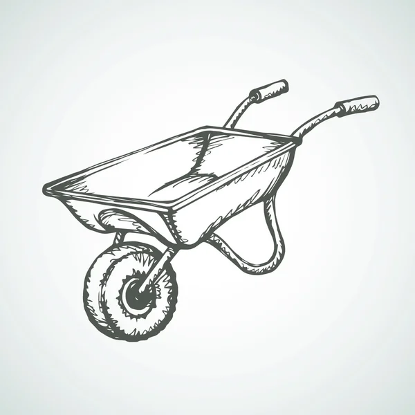 Kruiwagen. Vector tekening — Stockvector